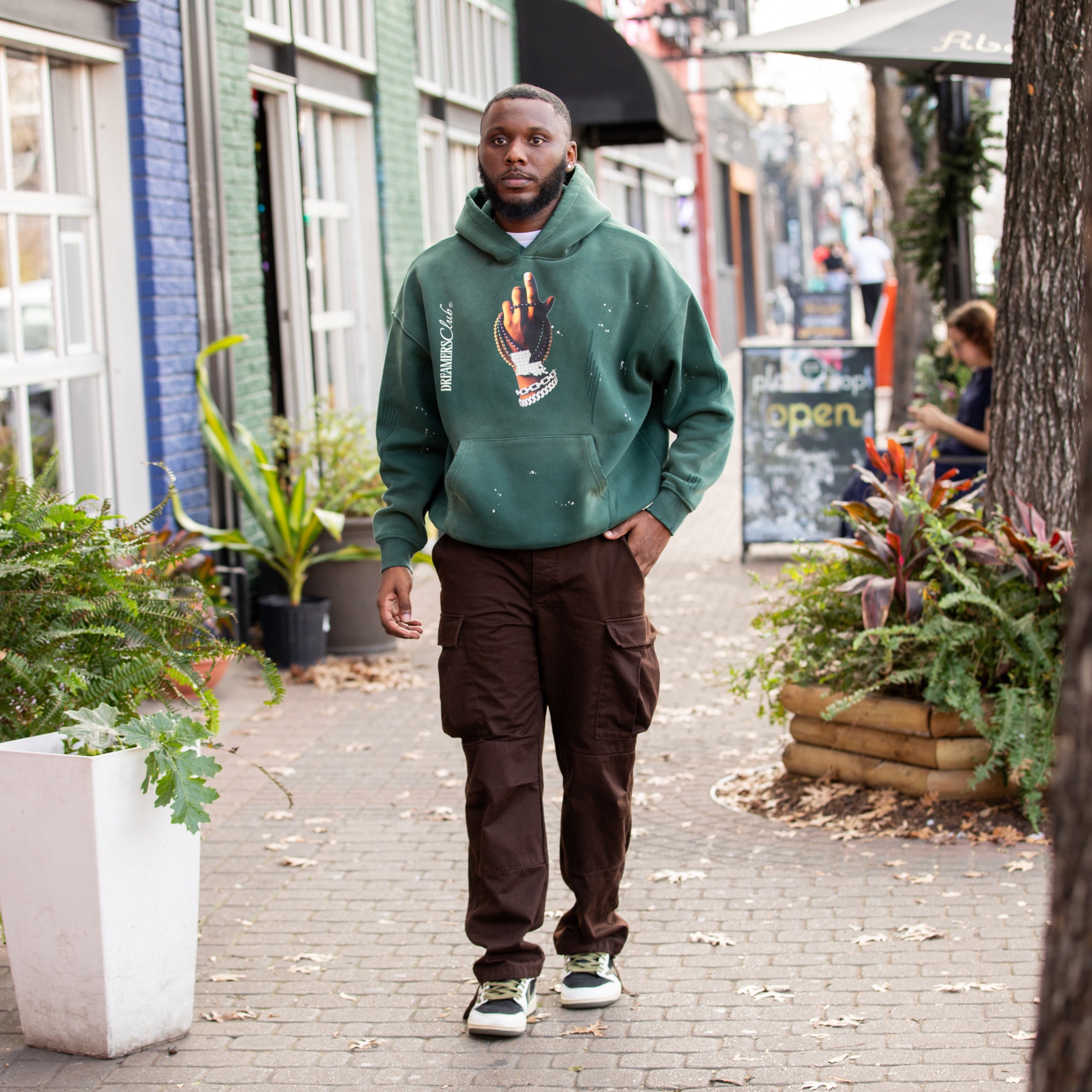 SECOND LINE™ Vintage Washed Frayed Fleece Hoodie